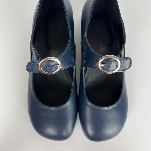Vintage Mary Jane Short Chunky Heel Pumps Preppy Coquette French Femme Feminine - Picture 4 of 7